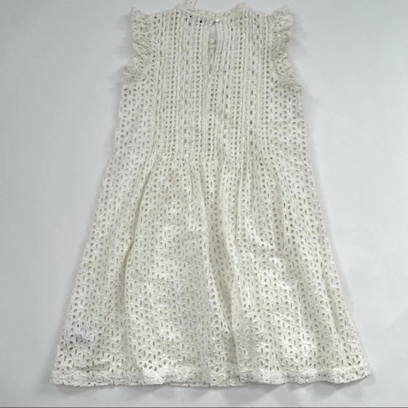 New Madewell Eyelet Ruffle Sleeve Pintuck Mini Dress - Picture 4 of 9